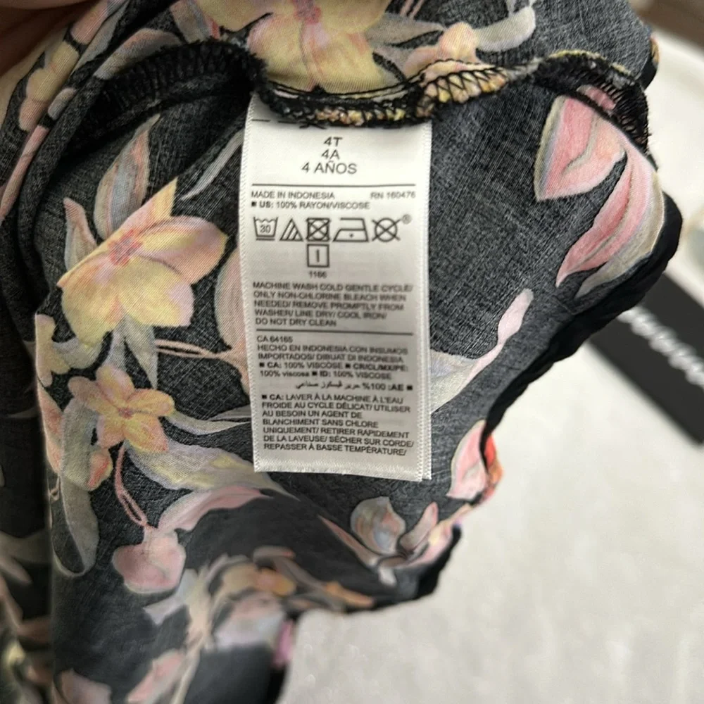 OLD NAVY Toddler Girls Black Flowered Sleeveless Swing Dress - Picture 7 of 7